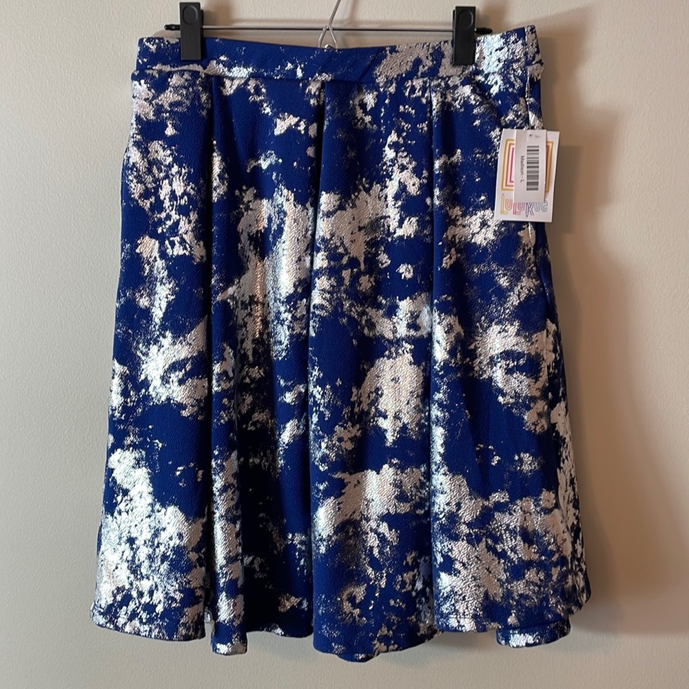 LuLaRoe Blue and White Skirt